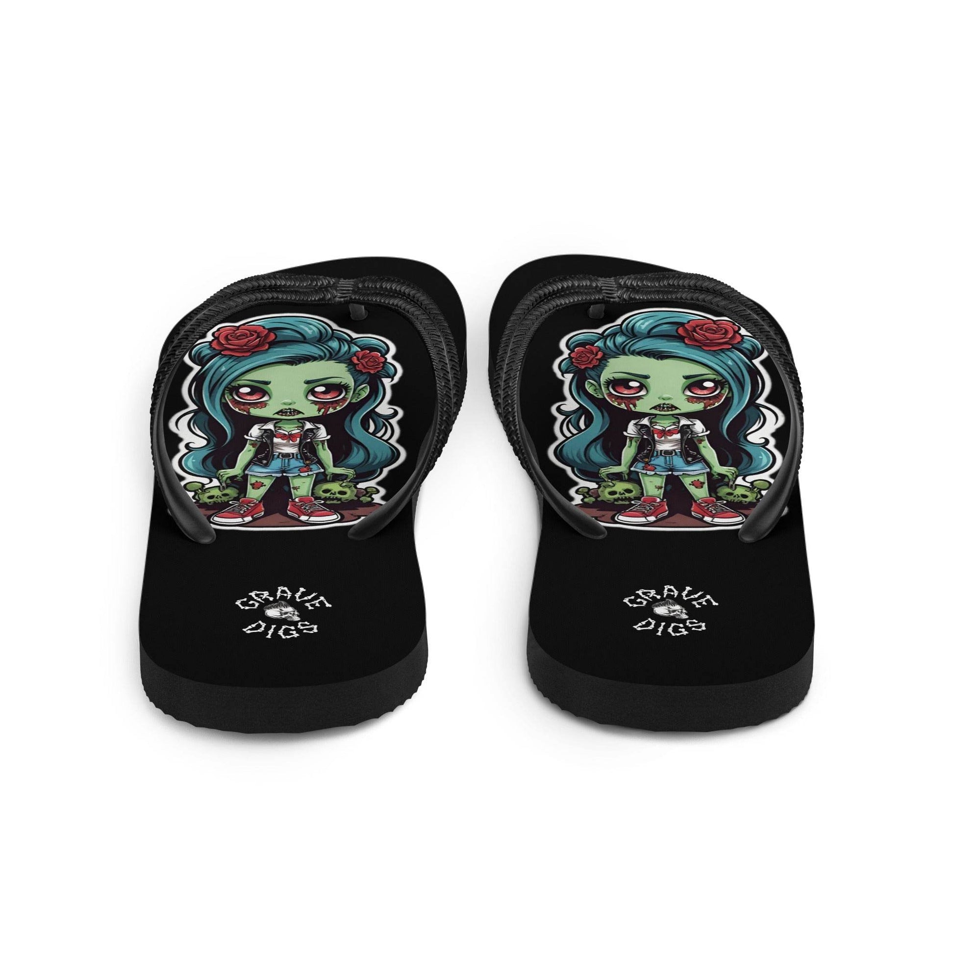 Grave Digs Zombie Girl Flip Flops - S