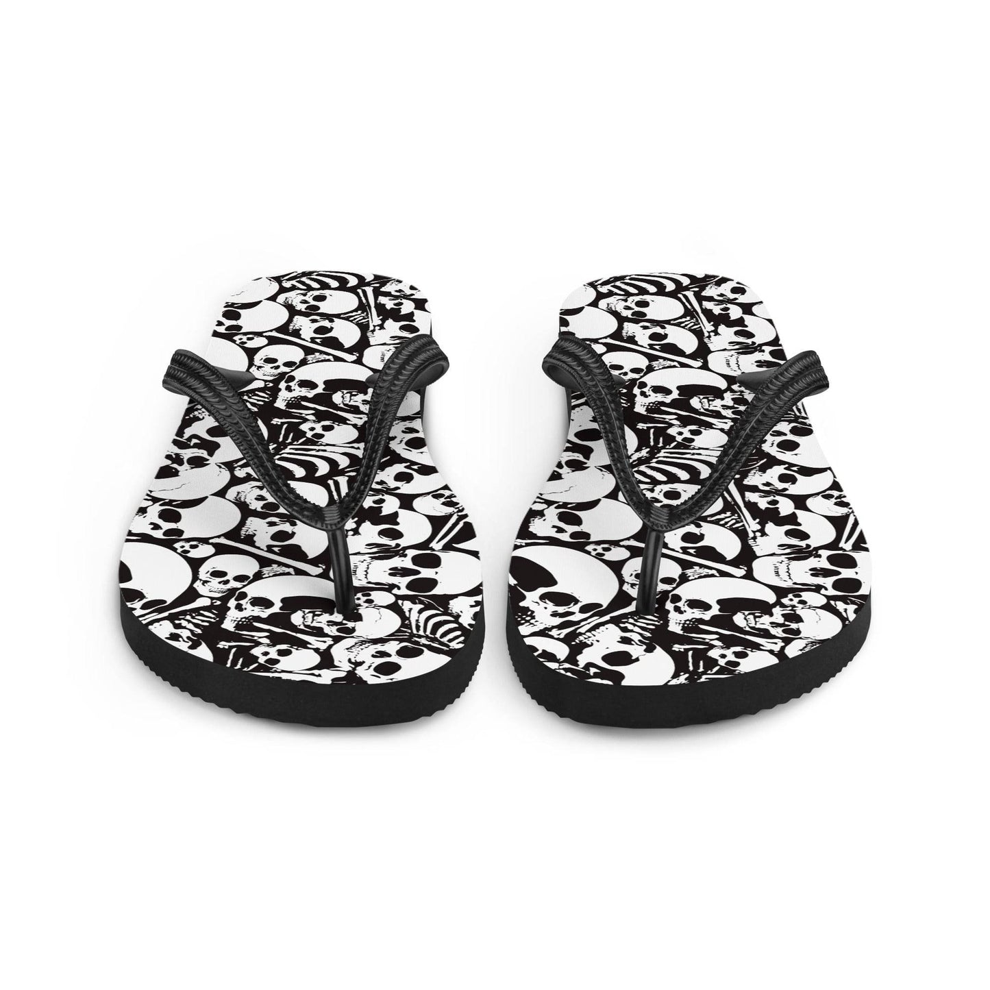 Skulls and Bones Ossuary Gothic Flip Flops - S