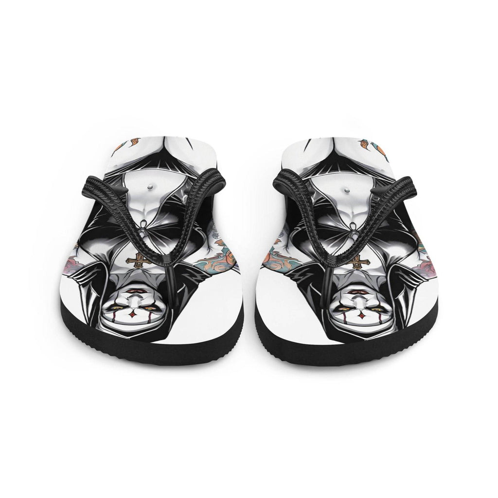 Sexy Evil Nun Gothic Flip Flops - S