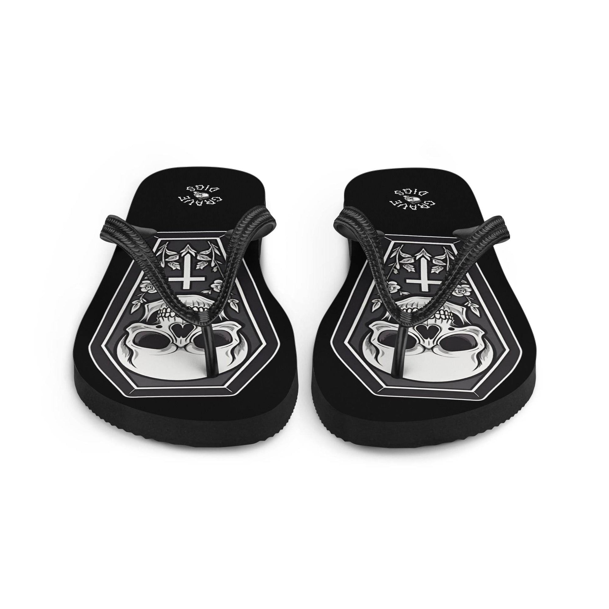 Grave Digs Coffin Gothic Flip Flops - S