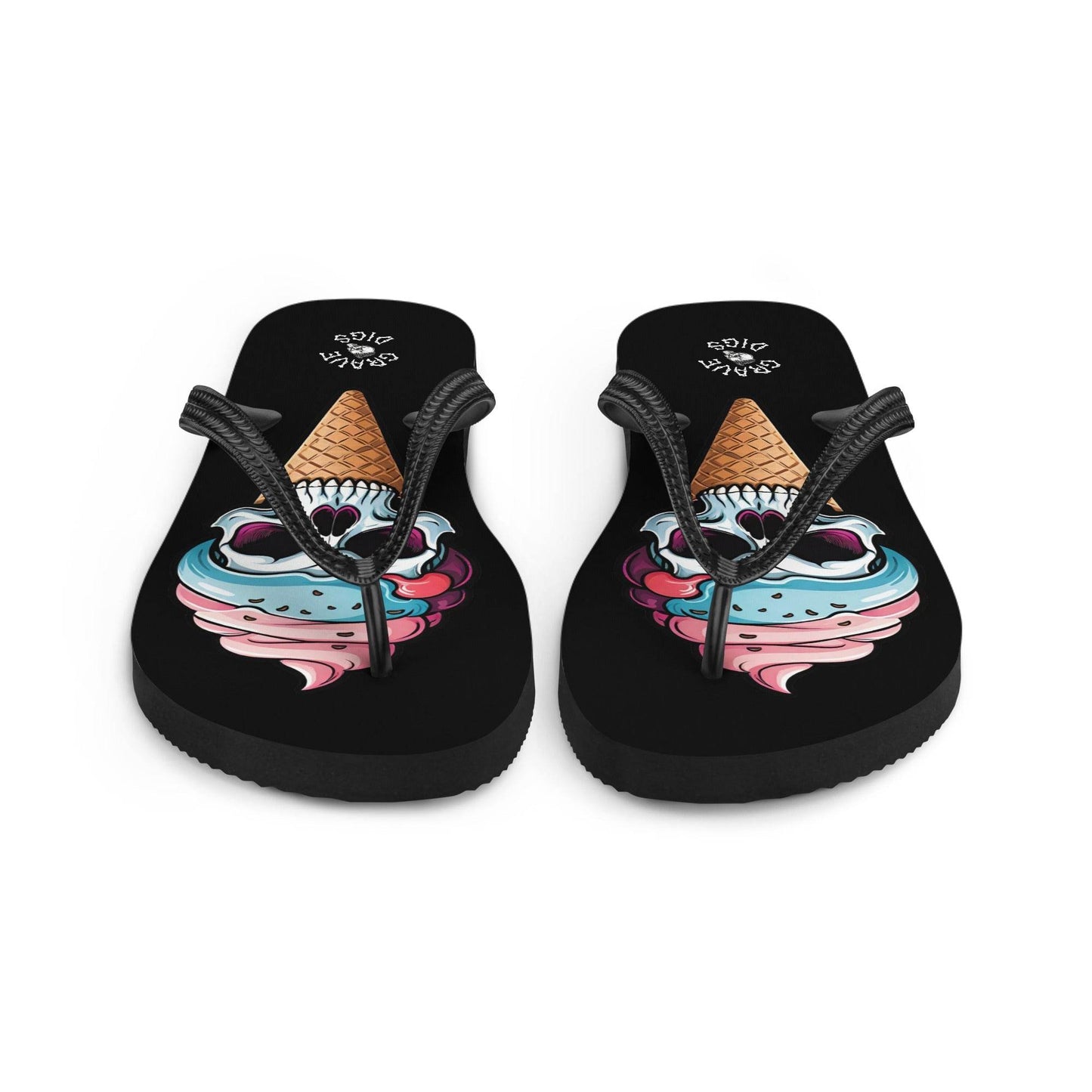 Grave Digs Skull Ice Cream Cone Flip Flops - S
