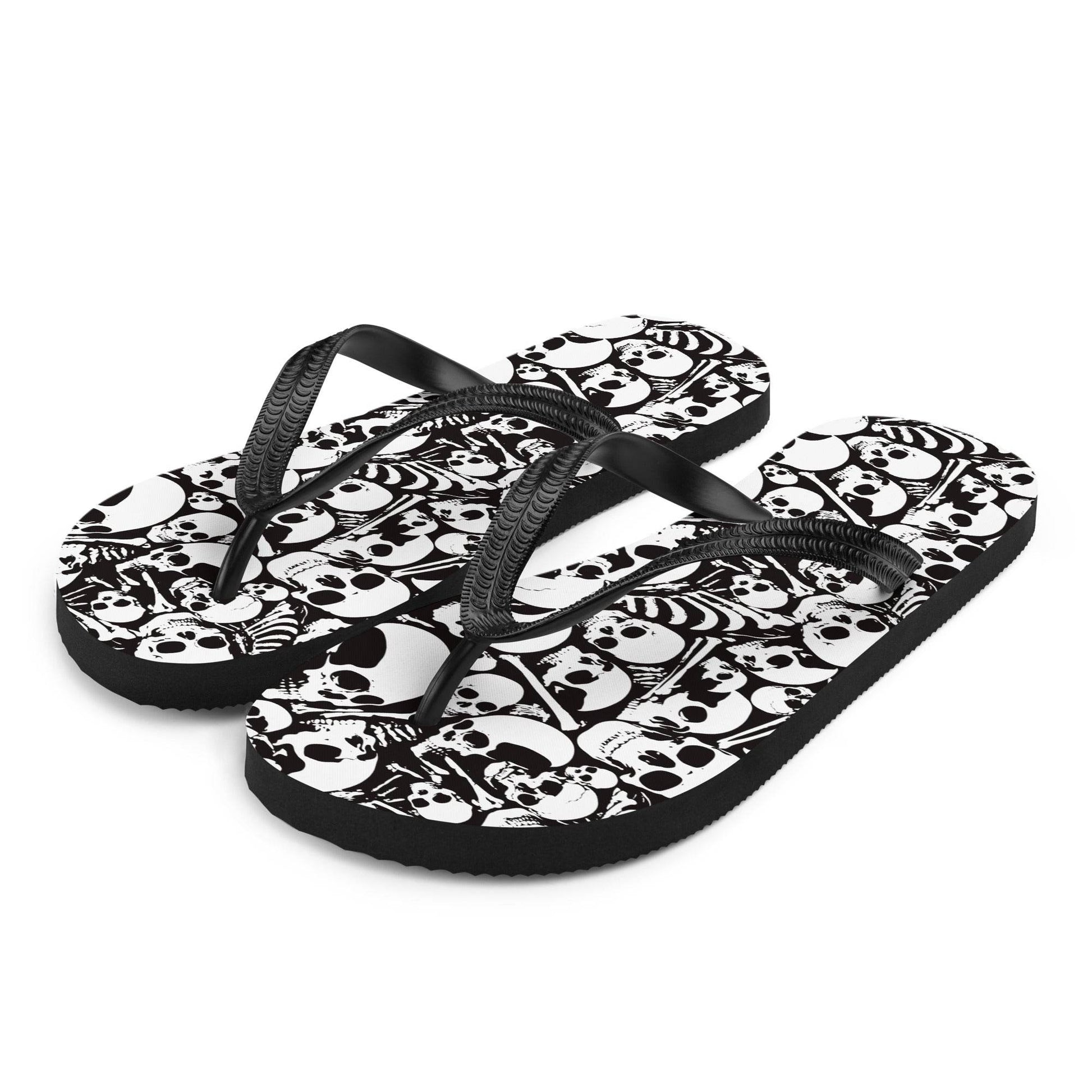 Skulls and Bones Ossuary Gothic Flip Flops - S