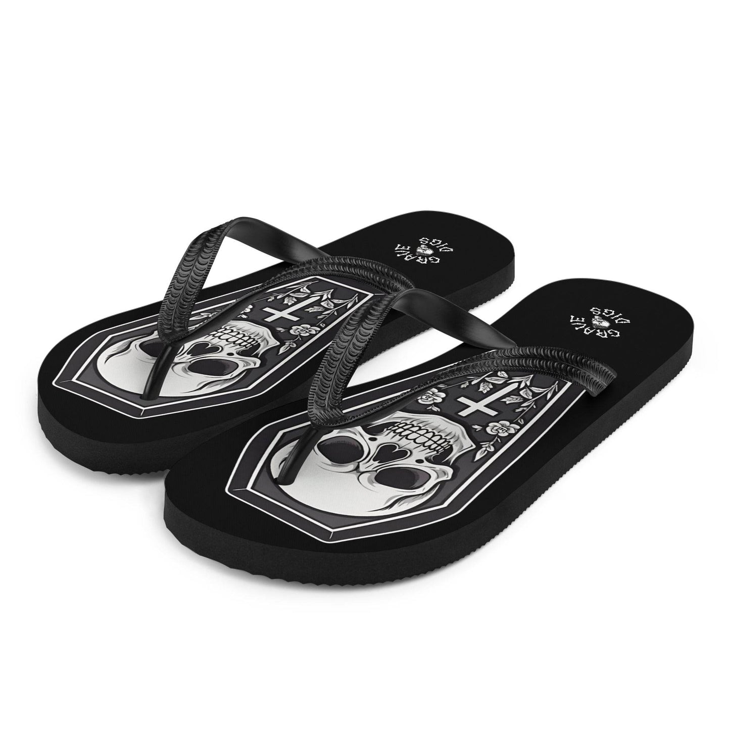 Grave Digs Coffin Gothic Flip Flops - S