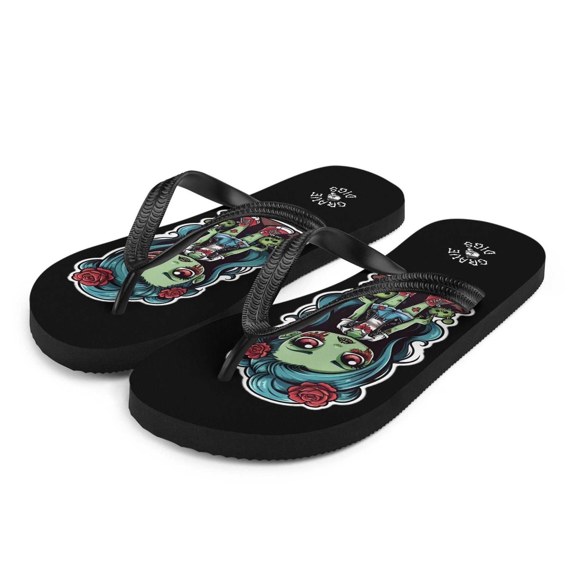 Grave Digs Zombie Girl Flip Flops - S