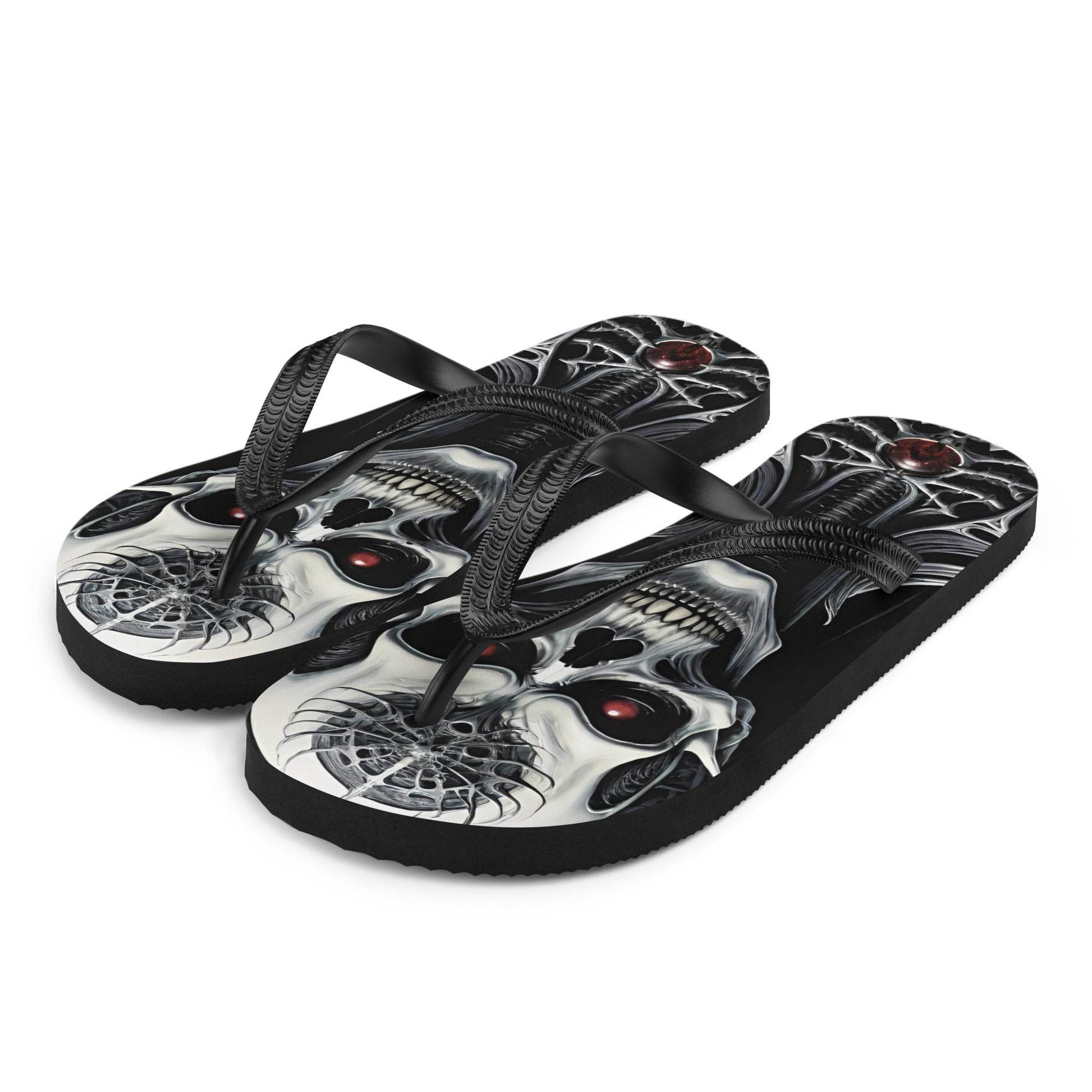 Metal Vampire Corpse 6 Gothic Flip Flops - S