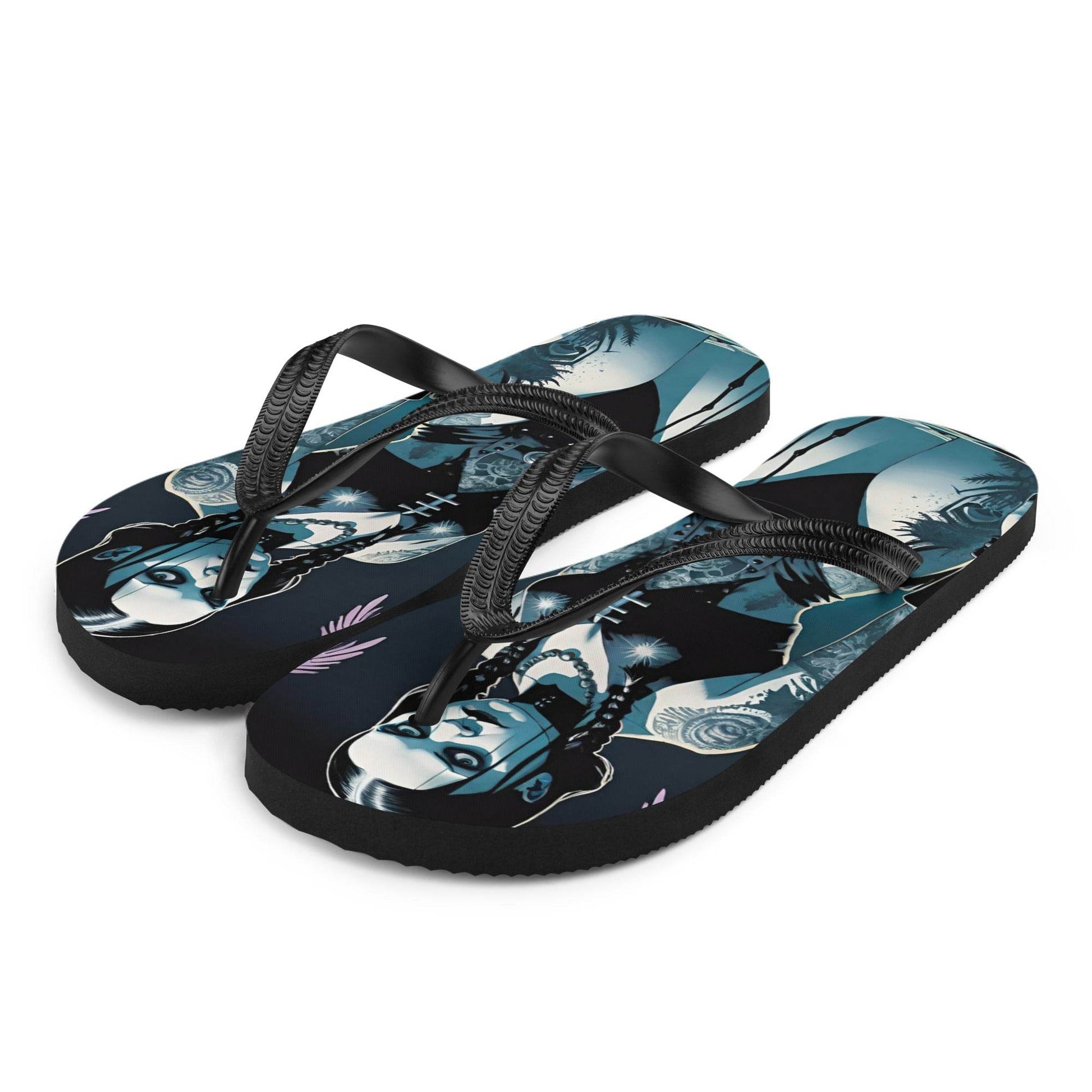 Hot Goth Girl Summer Flip Flops - S