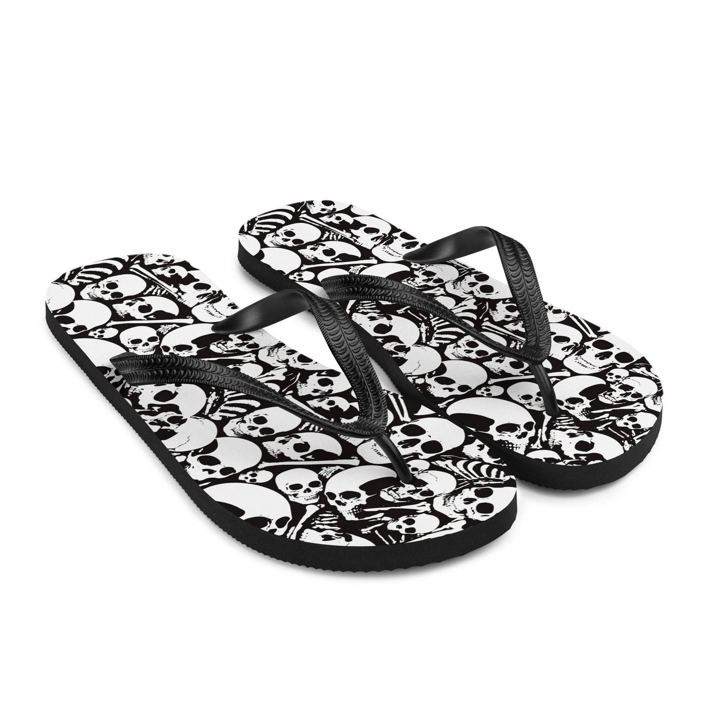Skulls and Bones Ossuary Gothic Flip Flops - S