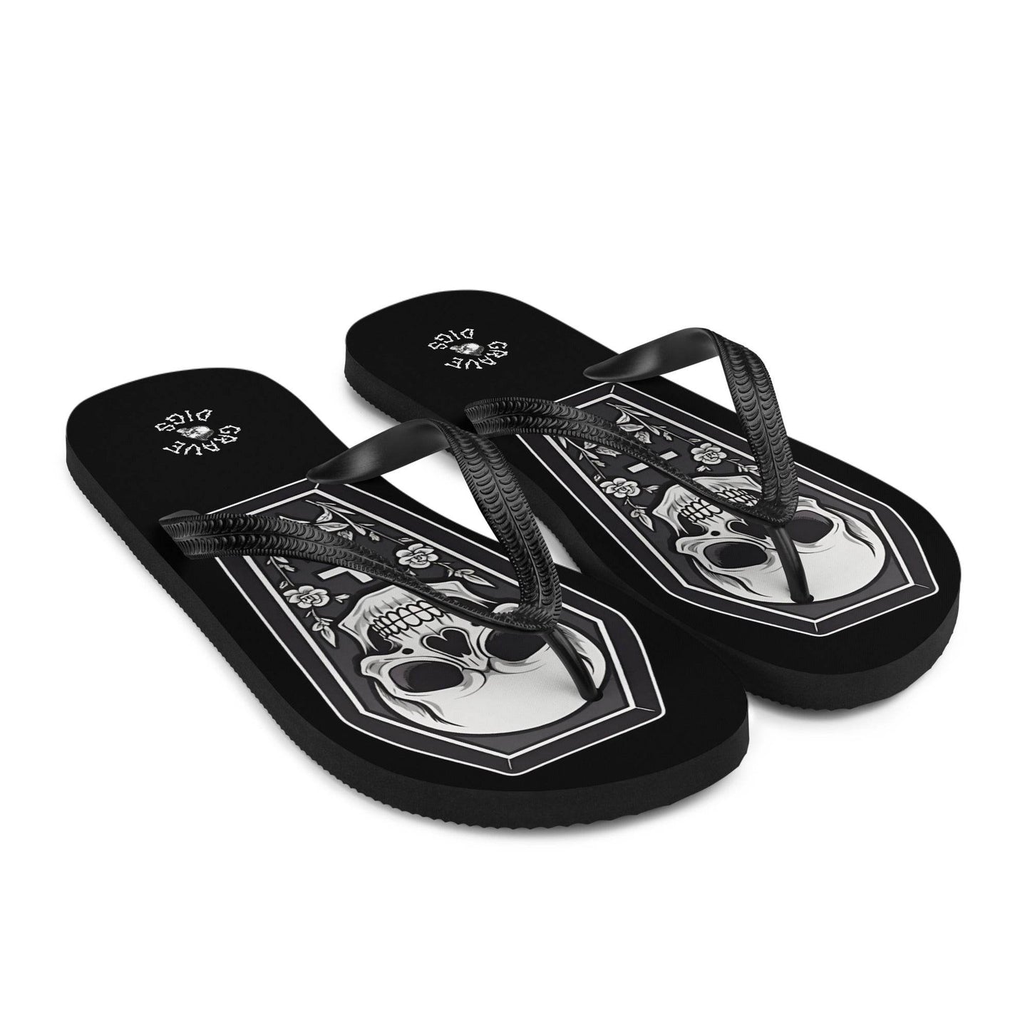 Grave Digs Coffin Gothic Flip Flops - S