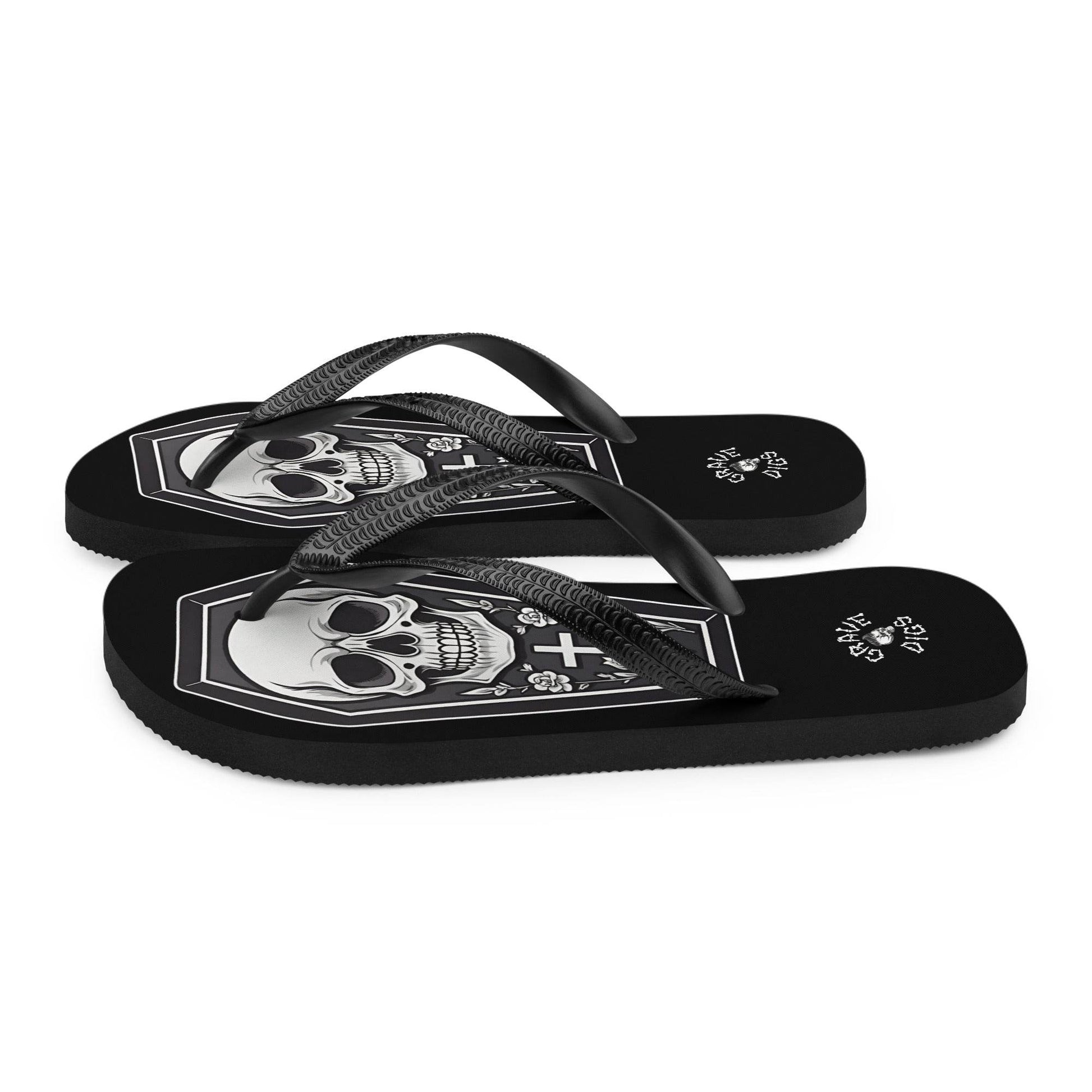 Grave Digs Coffin Gothic Flip Flops - S