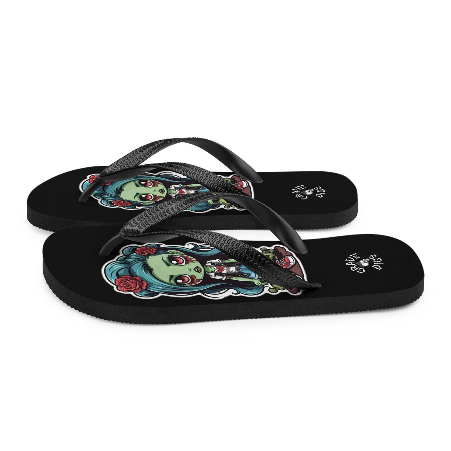 Grave Digs Zombie Girl Flip Flops - S