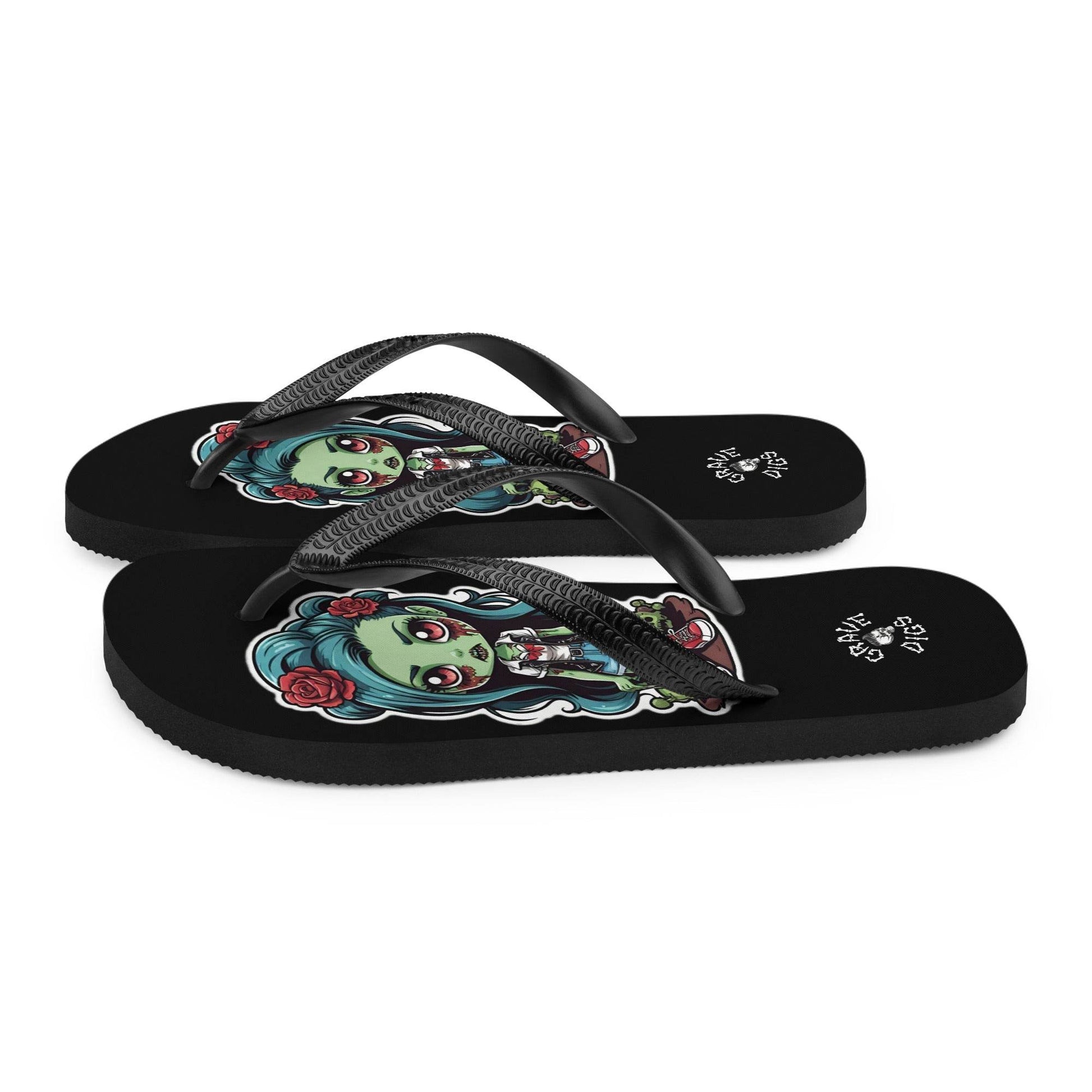 Grave Digs Zombie Girl Flip Flops - S