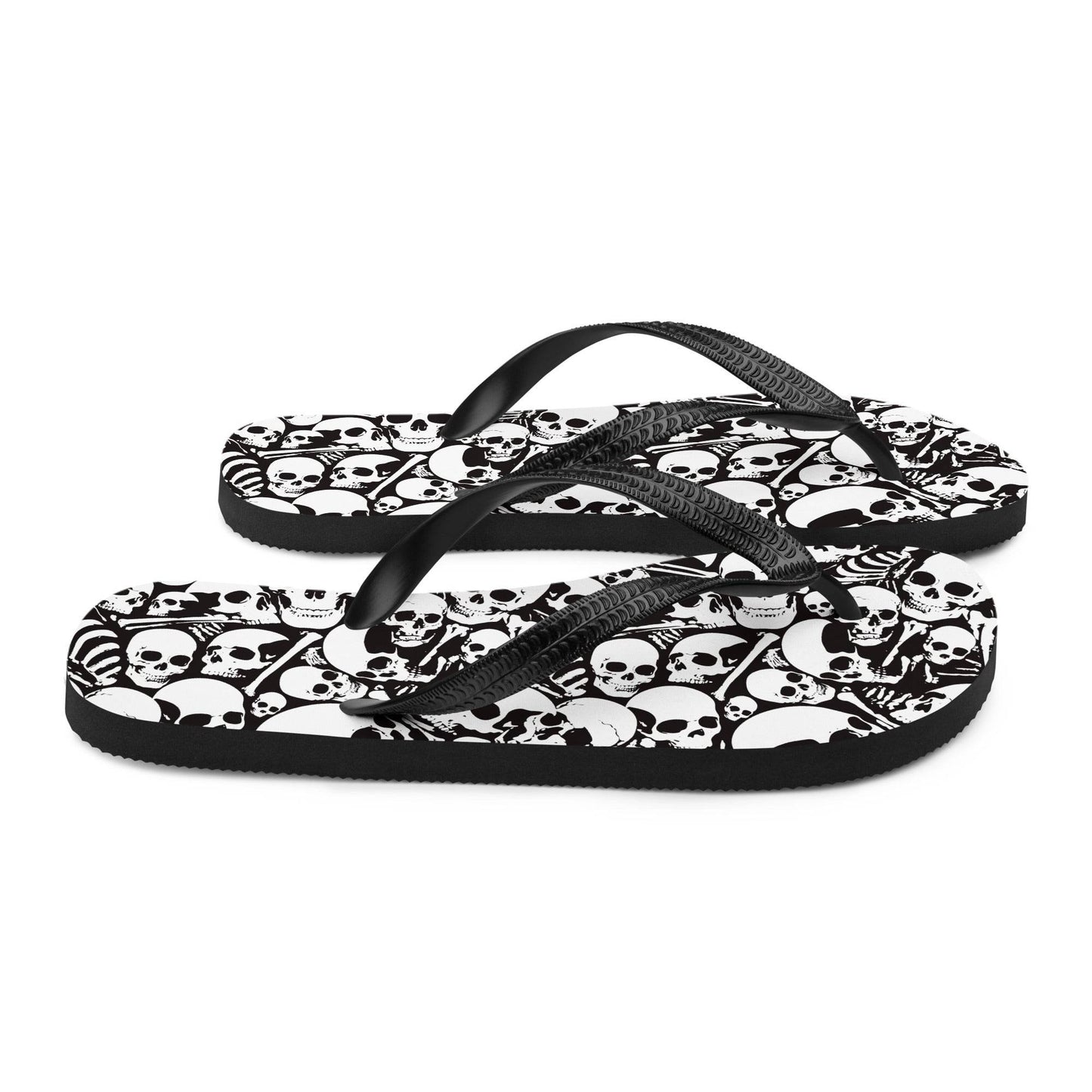 Skulls and Bones Ossuary Gothic Flip Flops - S