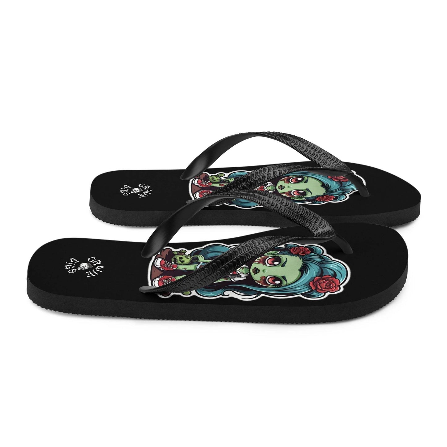 Grave Digs Zombie Girl Flip Flops - S