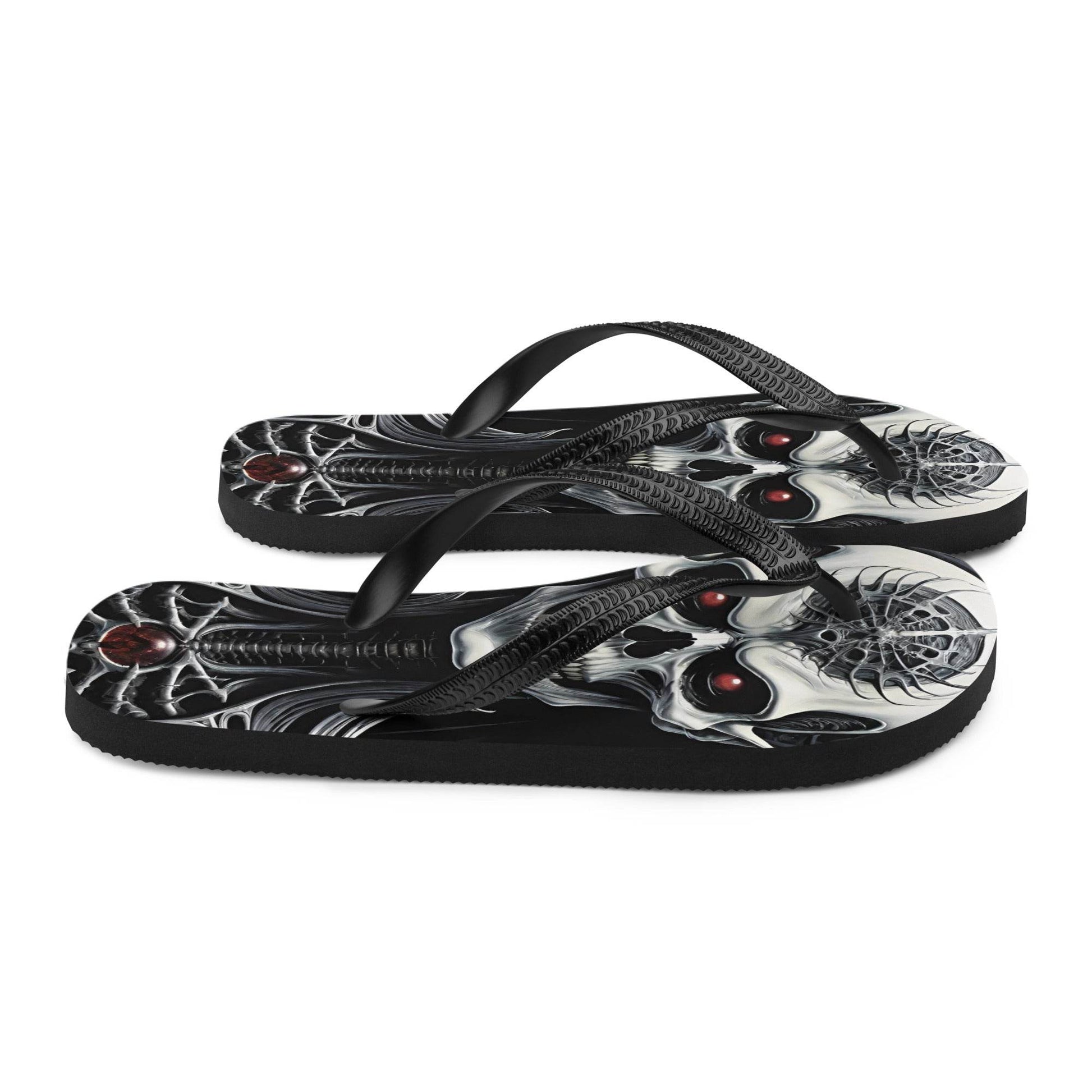 Metal Vampire Corpse 6 Gothic Flip Flops - S
