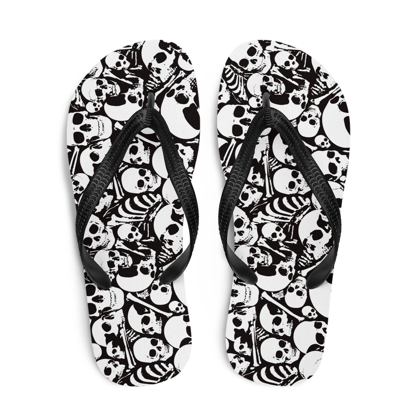 Skulls and Bones Ossuary Gothic Flip Flops - S
