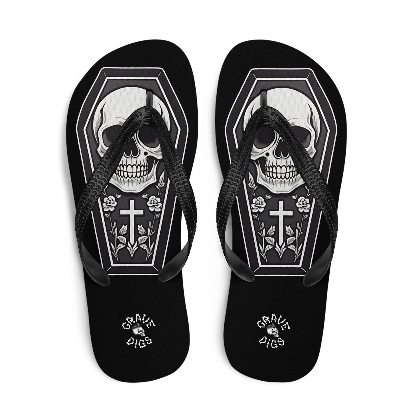 Grave Digs Coffin Gothic Flip Flops - S