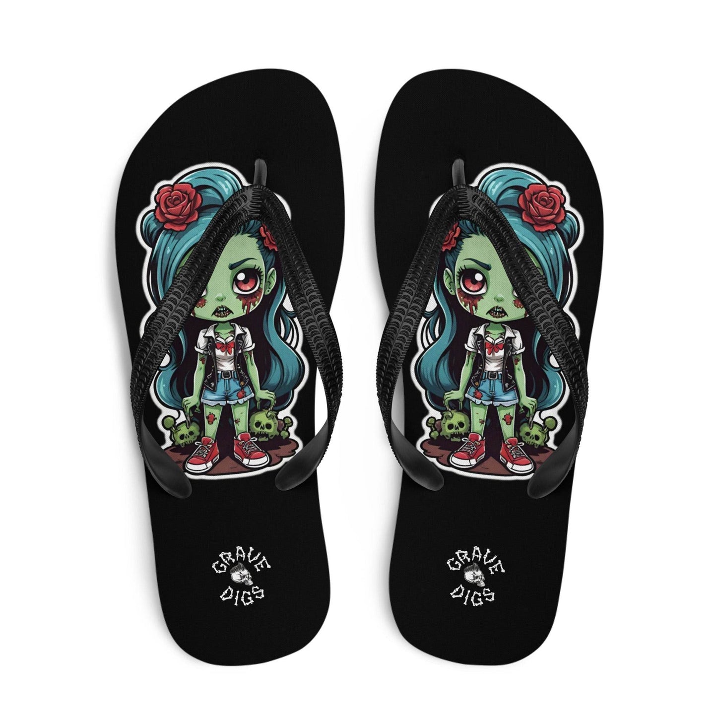 Grave Digs Zombie Girl Flip Flops - S
