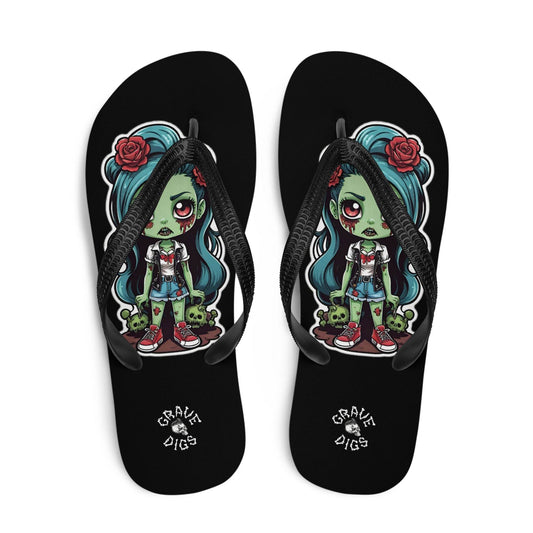 Grave Digs Zombie Girl Flip Flops - S