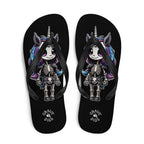 Grave Digs Skeleton Unicorn Flip Flops - S