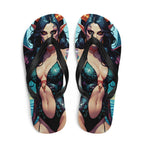 Colorful Summer Succubus in a Swimsuit 4 Gothic Flip Flops - S
