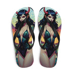 Colorful Summer Succubus in a Swimsuit 2 Gothic Flip Flops - S