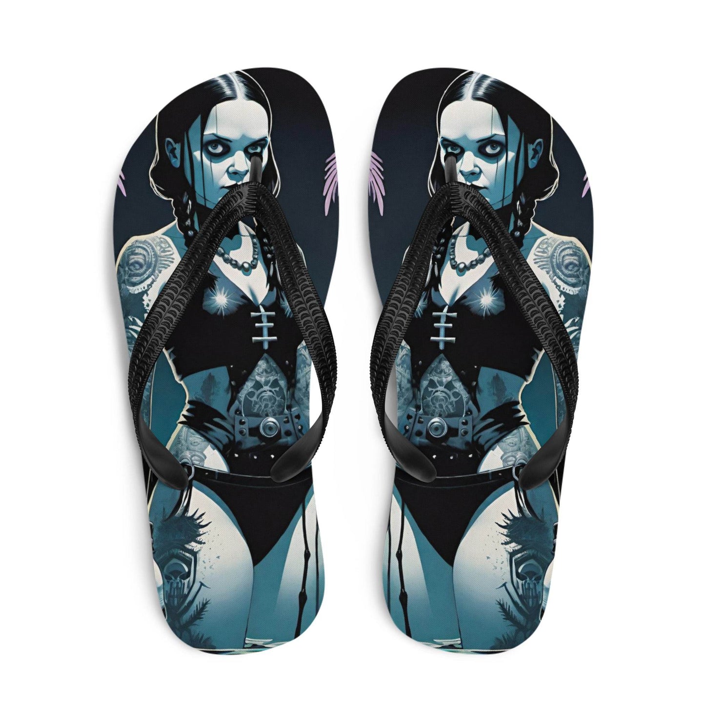 Hot Goth Girl Summer Flip Flops - S