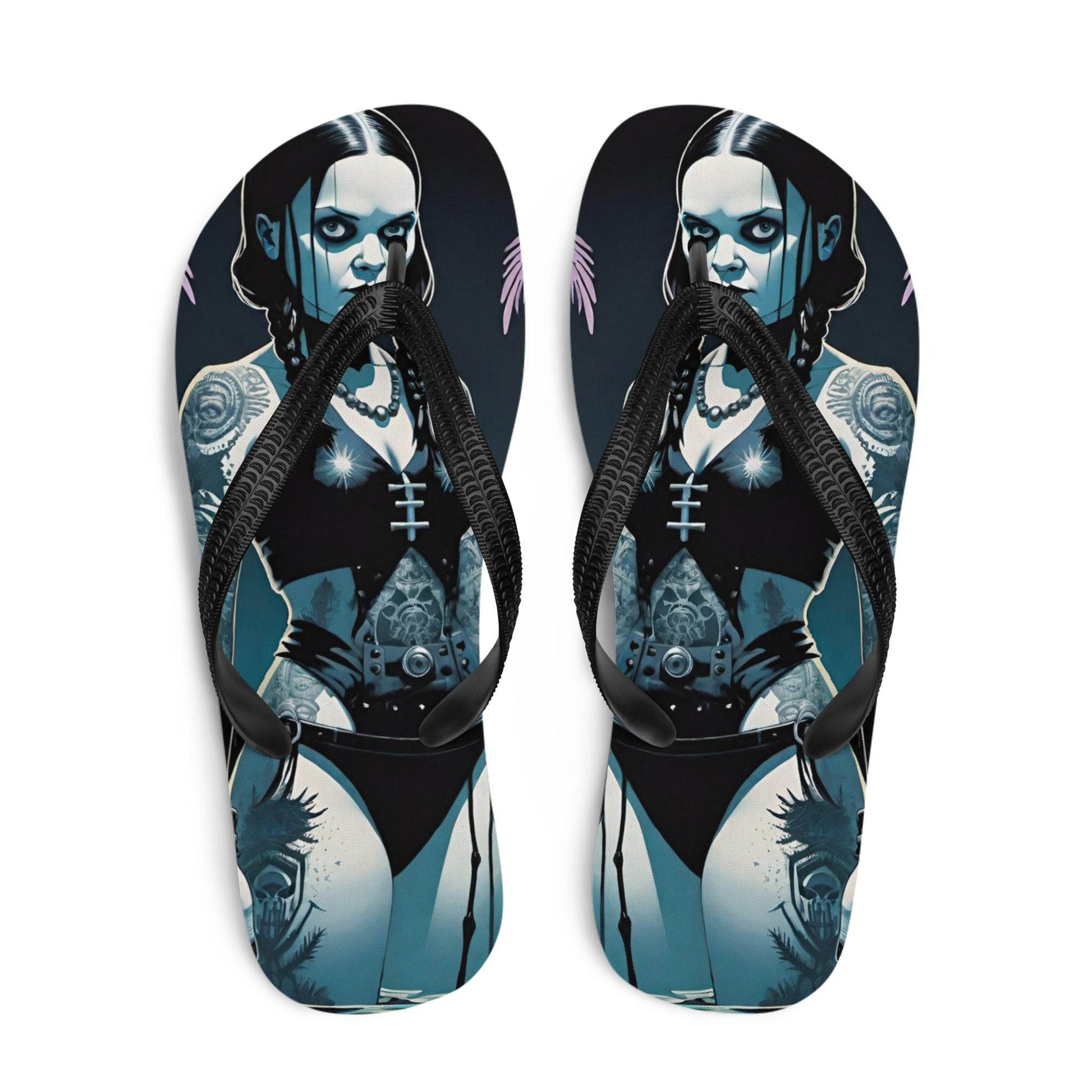 Hot Goth Girl Summer Flip Flops - S