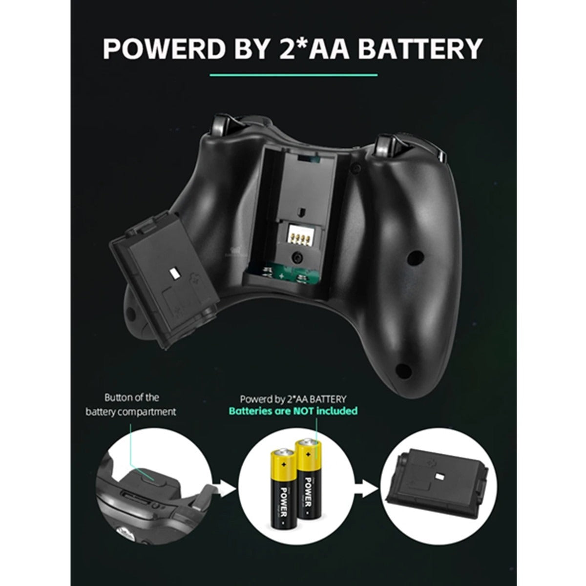 Suitable for Xbox 360/Xbox 360 slim/PC wireless controller 2.4G wireless connection dual vibration controller