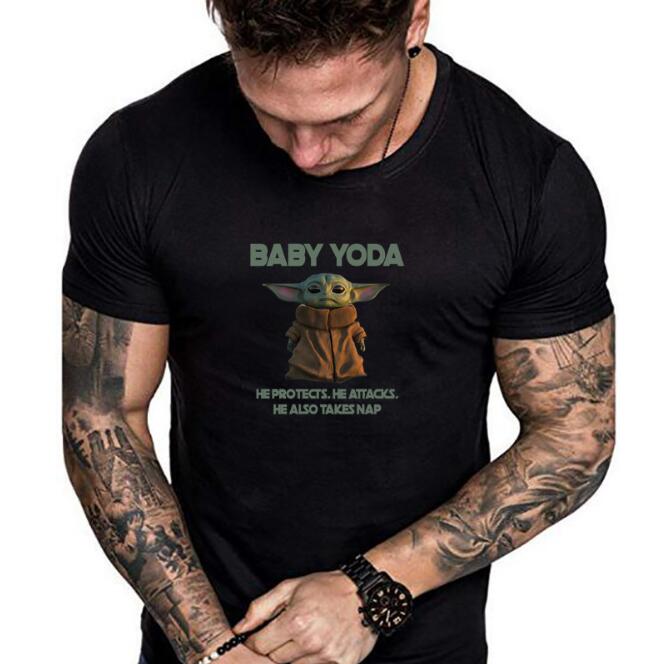 Summer Baby Yoda Men's Hawaiian Shirt Tops