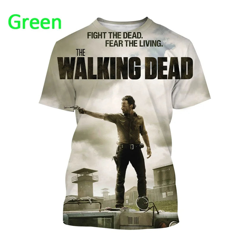 Summer Fashion Casual Creative Round Neck Short-sleeved The New Walking Dead 3D T-shirt Street T-shirt