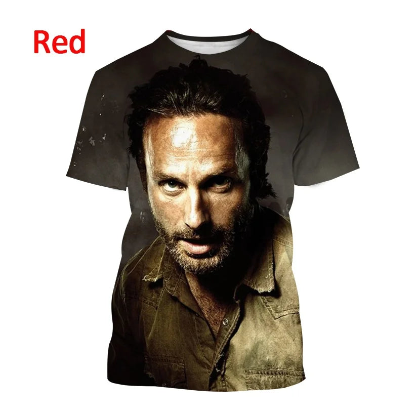 Summer Fashion Casual Creative Round Neck Short-sleeved The New Walking Dead 3D T-shirt Street T-shirt