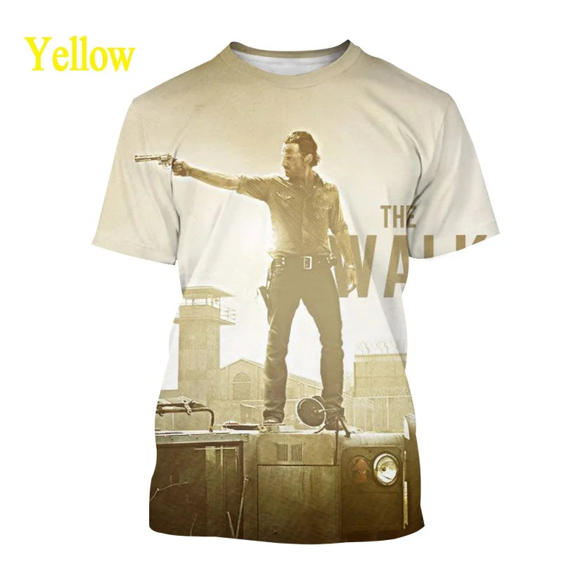 Summer Fashion Casual Creative Round Neck Short-sleeved The New Walking Dead 3D T-shirt Street T-shirt