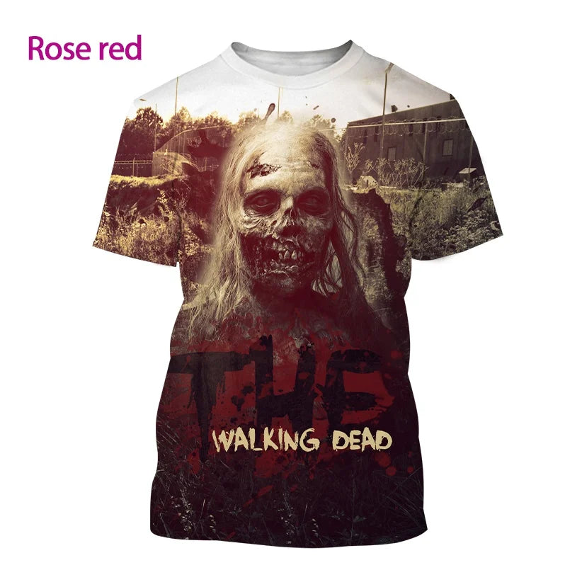 Summer Fashion Casual Creative Round Neck Short-sleeved The New Walking Dead 3D T-shirt Street T-shirt