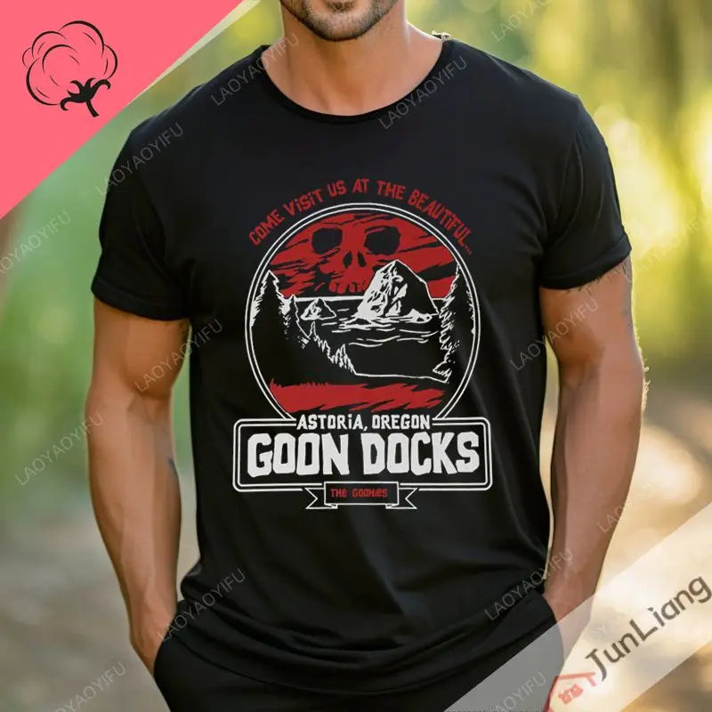 Summer T-shirt Male The Goonies Skull Funny At The Top of The Fashion Leisure Shirt Collar Dress with Short Sleeves