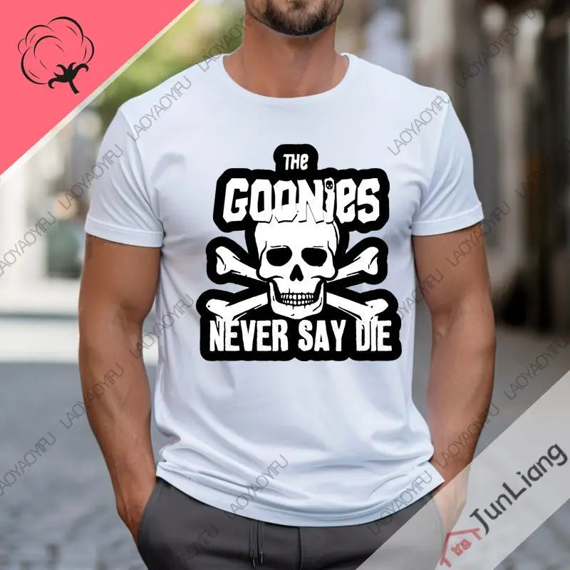 Summer T-shirt Male The Goonies Skull Funny At The Top of The Fashion Leisure Shirt Collar Dress with Short Sleeves