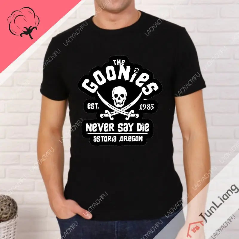 Summer T-shirt Male The Goonies Skull Funny At The Top of The Fashion Leisure Shirt Collar Dress with Short Sleeves