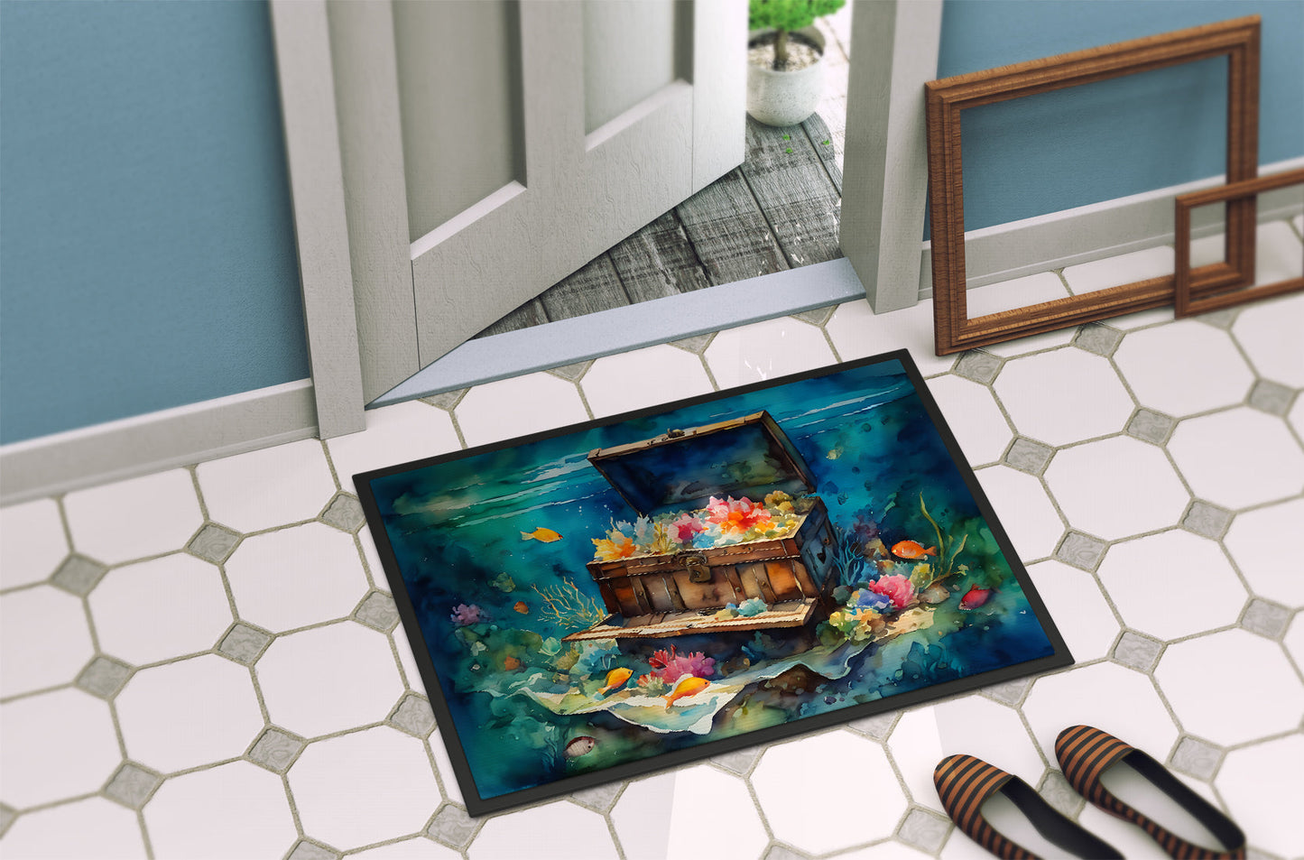 Sunken Treasure Chest Doormat 24x36in