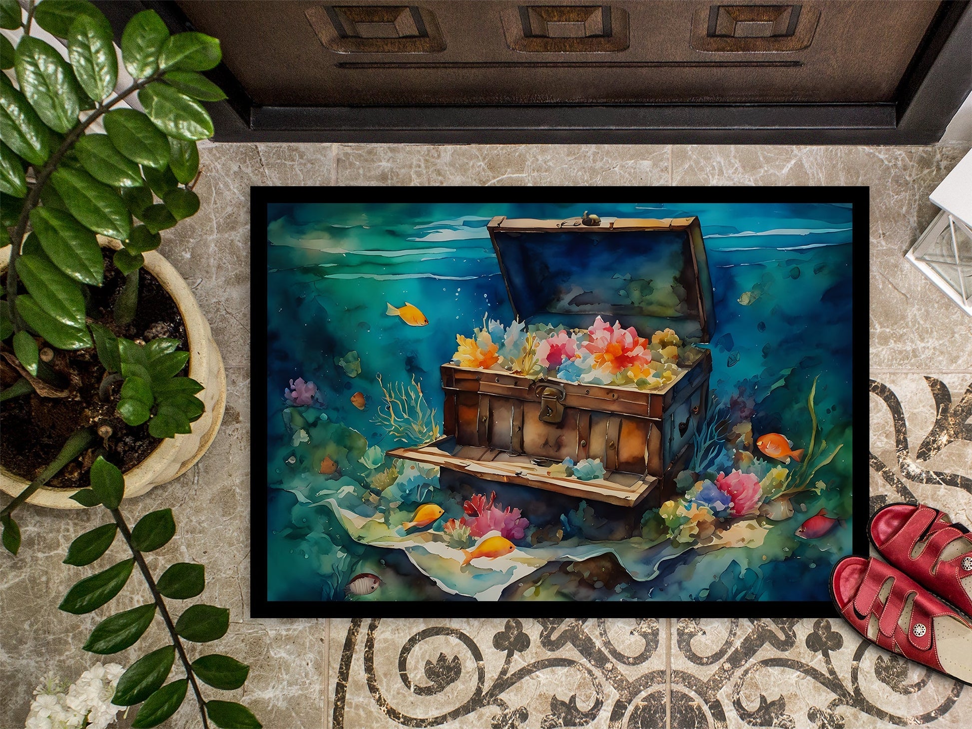 Sunken Treasure Chest Doormat 24x36in