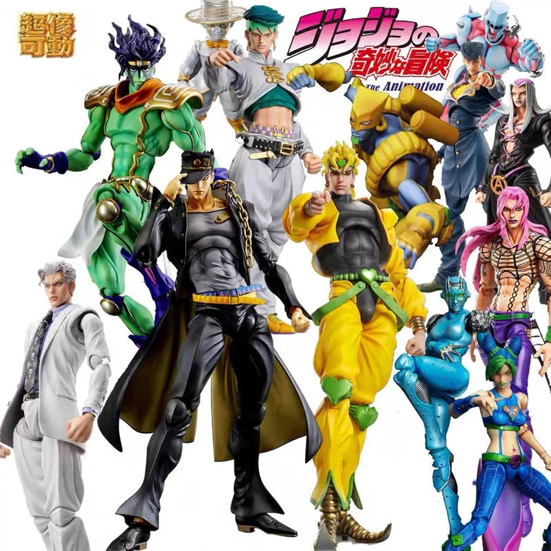 Super action statue 17cm Action Figure jojo bizarre adventure Kujo Jotaro Dio Brando Diavolo Bruno Bucciarati Leone Jolyne Cujoh