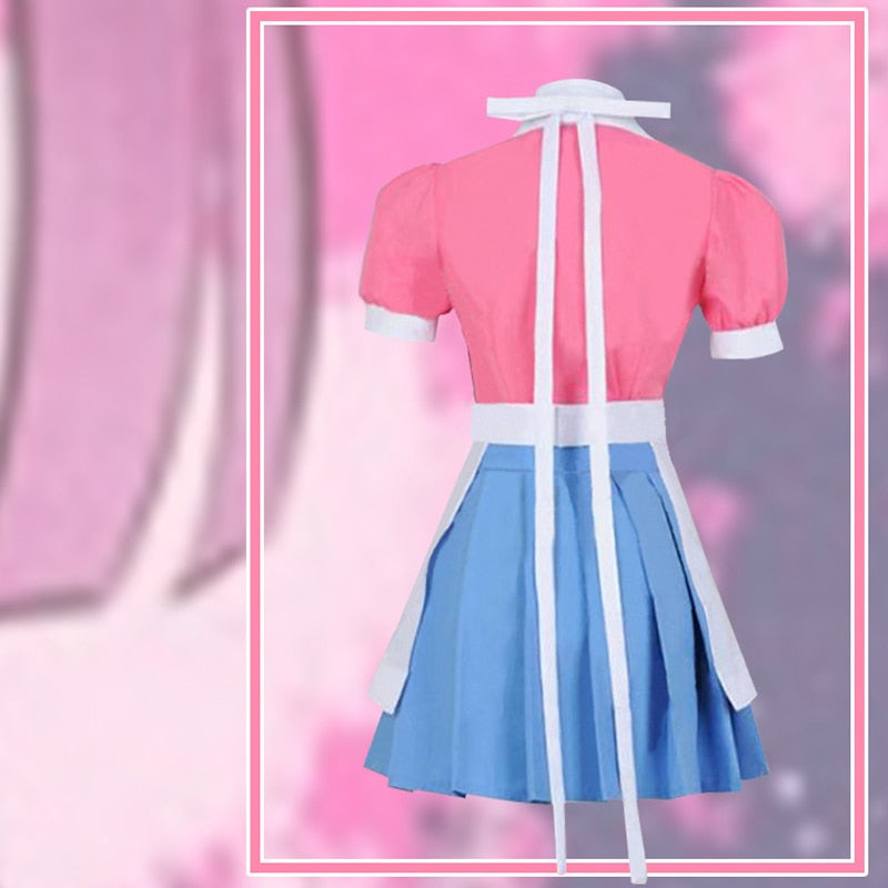 Super Danganronpa 2 Cosplay Mikan Tsumiki Costume Dangan Ronpa Suit Wig Pink Top Skirt Pinafore Woman Dress Princess Girls Shoes