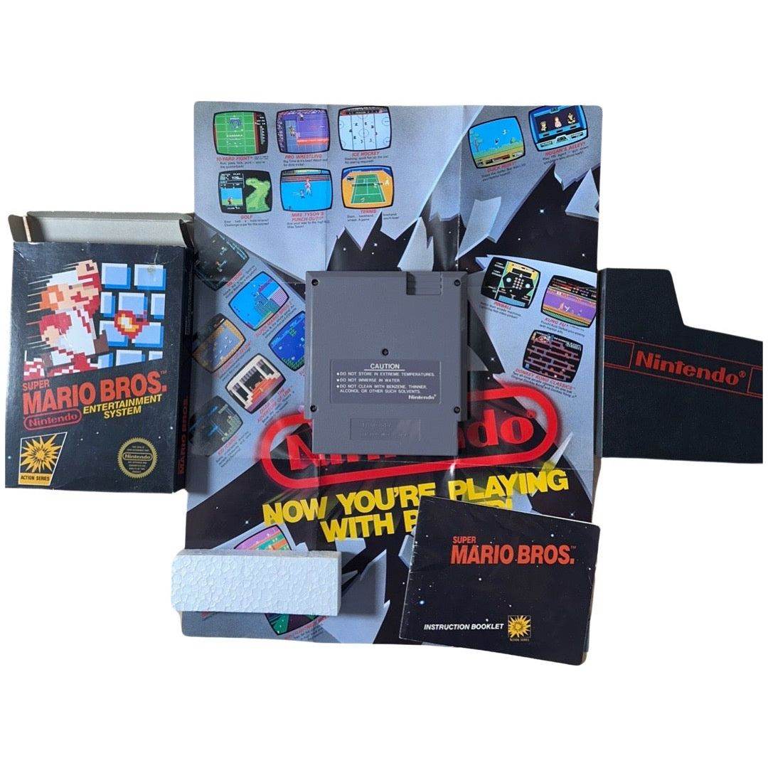 Super Mario Bros [5 Screw] - NES (Rare-First Edition Tabbed Box) - Good
