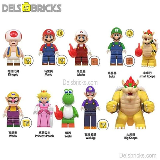 Super Mario Brothers Movie Set of 10 Lego Minifigures Custom Toys - 