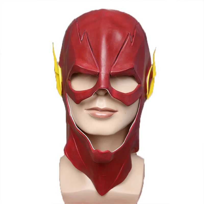 Superhero Flash Cosplay Barry Allen Mask Costume Headgear Helmet Halloween Party Carnival Costume Props Adults