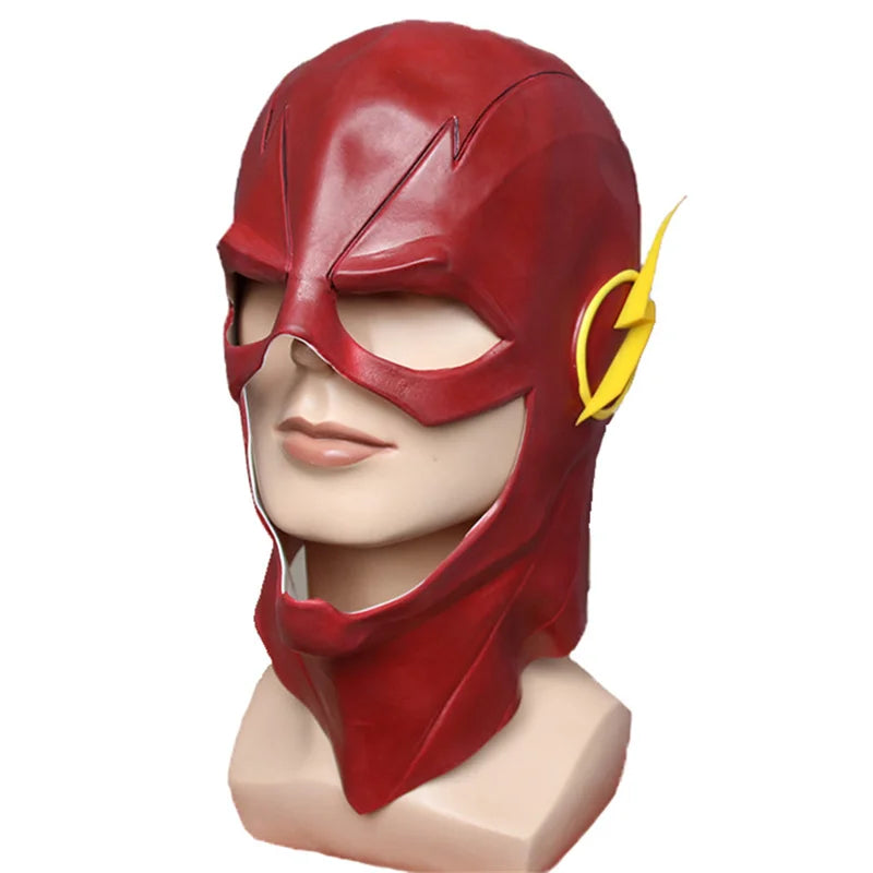 Superhero Flash Cosplay Barry Allen Mask Costume Headgear Helmet Halloween Party Carnival Costume Props Adults