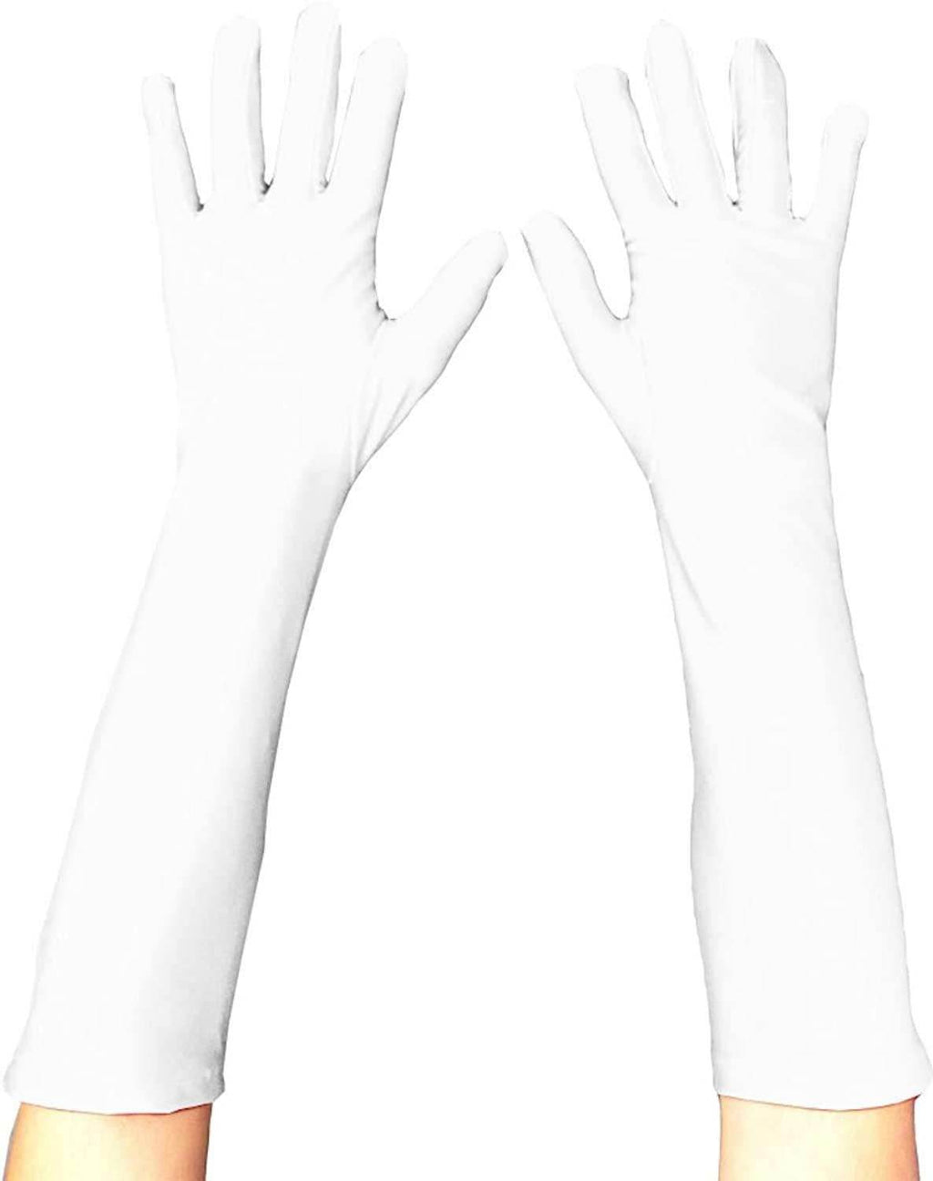Superhero Long Costume Gloves in Assorted Colors - White