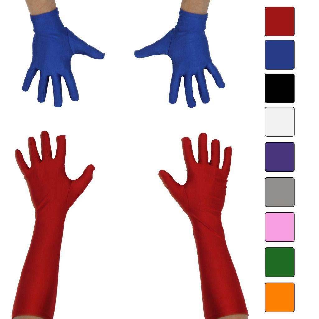 Superhero Long Costume Gloves in Assorted Colors - Yellow