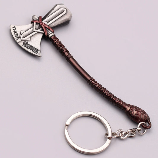 Superhero Thor weapon Storm Axe model Keychain Cosplay Prop Stormbreaker Axe Metal Keyring Bag Pendant Key Accessories