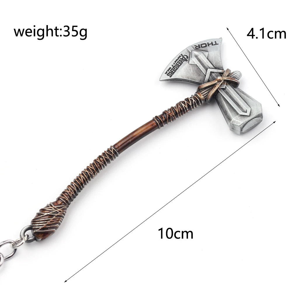 Superhero Thor weapon Storm Axe model Keychain Cosplay Prop Stormbreaker Axe Metal Keyring Bag Pendant Key Accessories