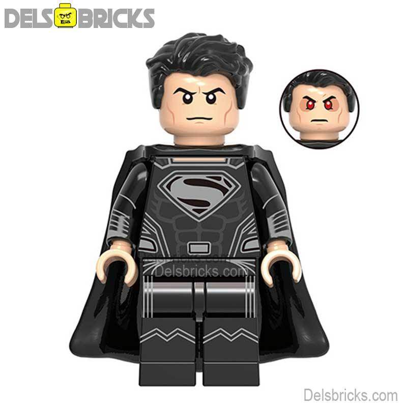 Superman Black Suit Justice League Lego Minifigures Custom Toys - 