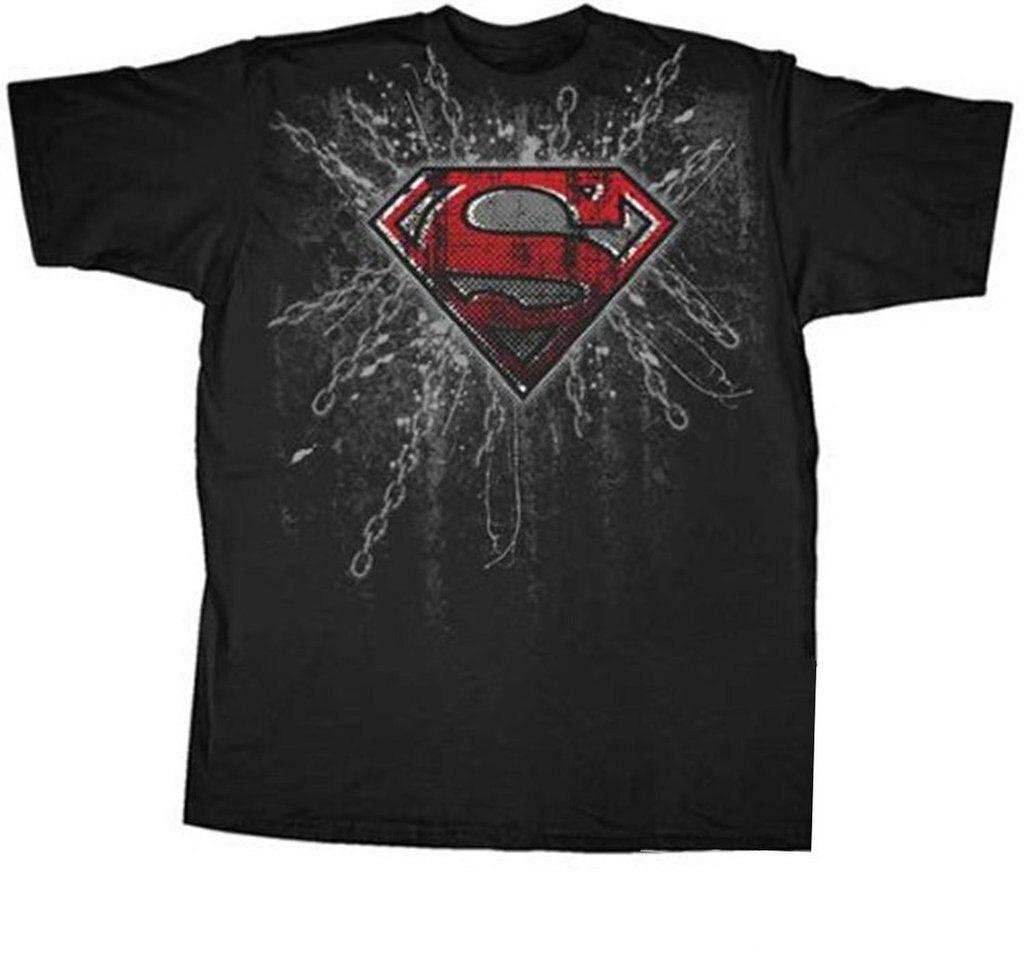Superman Super Steel Red Foil Print T-shirt - S